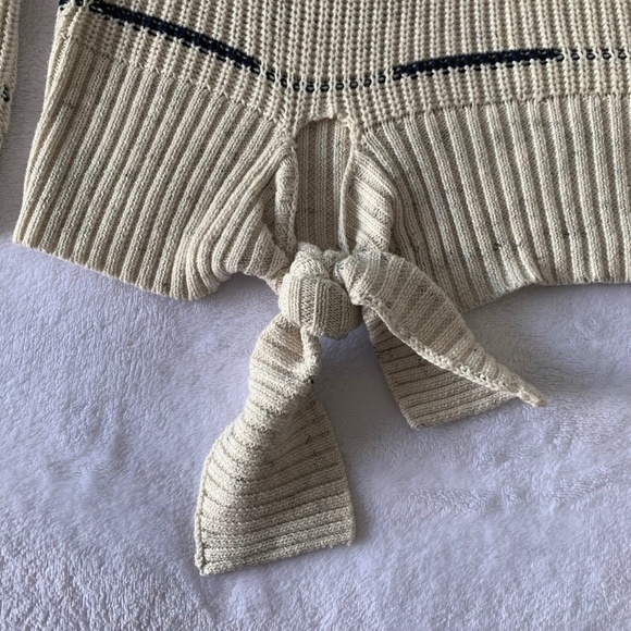 Nic+zoe Fresh Path Tie Hem Blue Striped Pullover Milk-White Sweater Size… - Picture 9 of 14